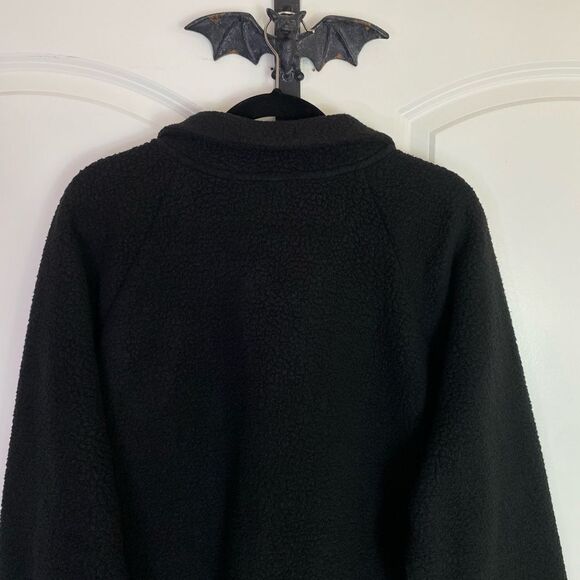 Torrid Deep Black Sherpa Zip Up Lounge Sweatshirt, Zipper Front, Collar, NWT 3X - Picture 9 of 16